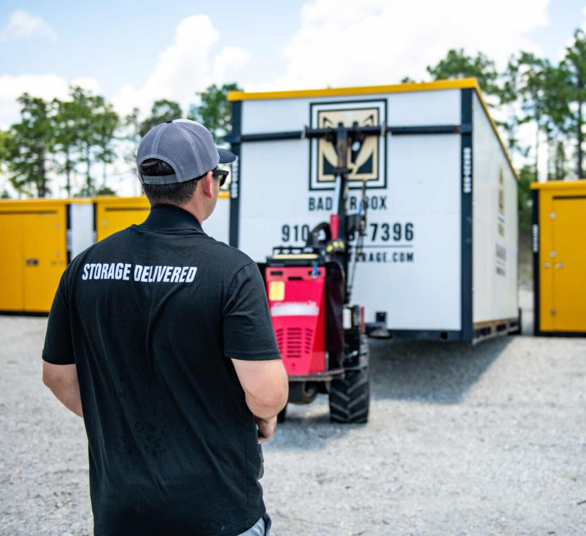 Badger Box portable storage container being moved